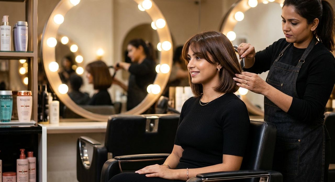 Trendy bob haircut styling