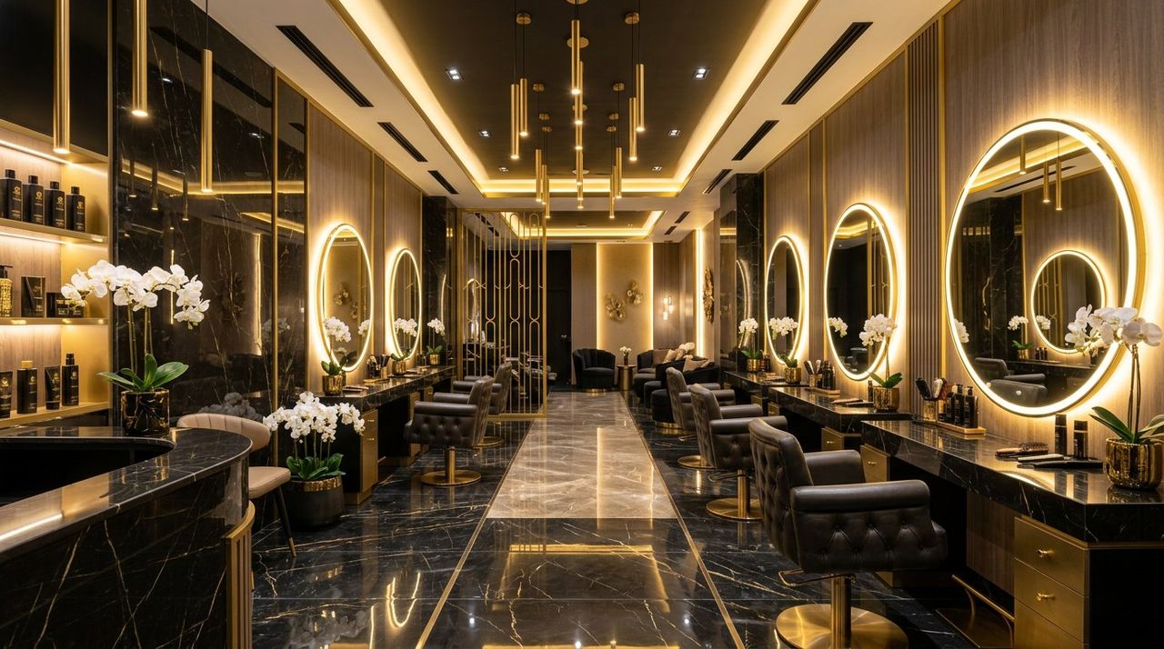 Premium interior of Sapna Glam Unisex Studio